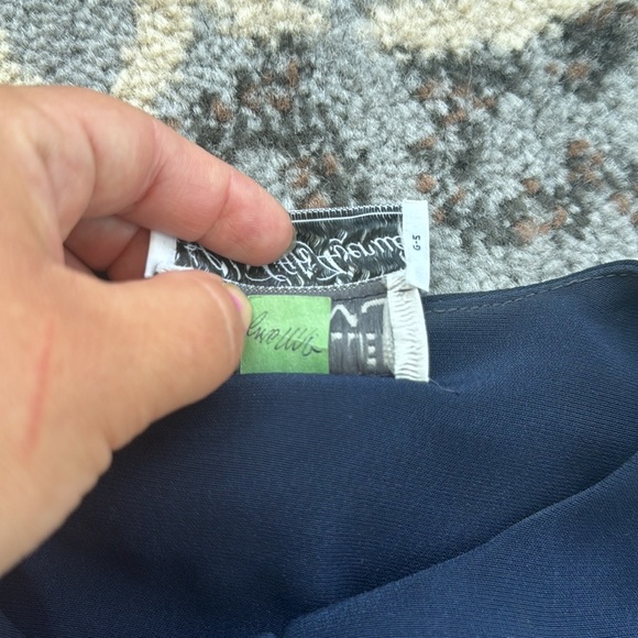 Vintage Ronnie Heller Pleated Dress Navy 10 - Picture 5 of 9